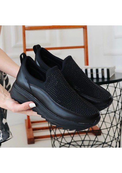 Sijja Siyah Cilt Boncuk Işlemeli Babet Ayakkabı fırsatları