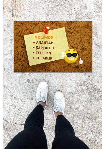 Dijital Baskı Hatırlatma Desen Kapı Önü Paspası