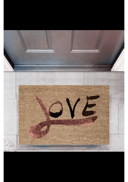 Kapı Önü Paspası Dekoratif Dijital Baskı Love P 2319
