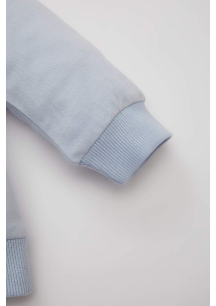 Kız Bebek 2'li Takım Bisiklet Yaka Baskılı Sweatshirt Jogger Eşofman Altı D0814A524AU
