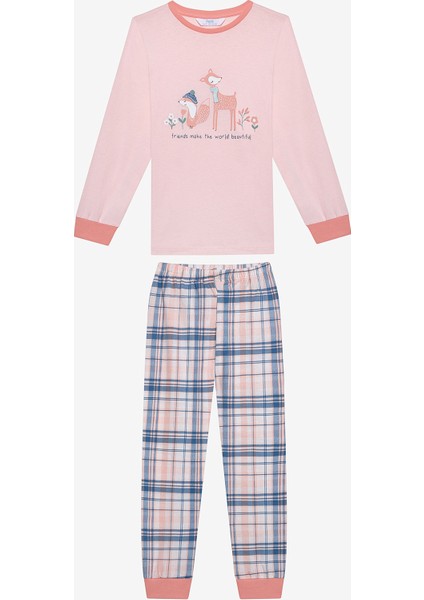 Kız Çocuk Woodland 2li Çok Renkli Pijama Takımı