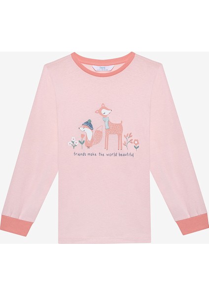 Kız Çocuk Woodland 2li Çok Renkli Pijama Takımı