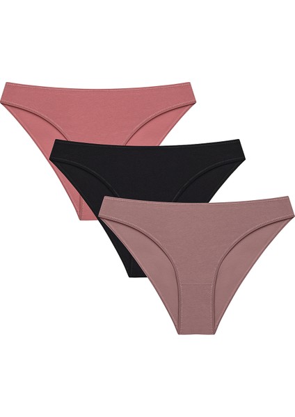Earth Tones 3lü Çok Renkli Slip Külot