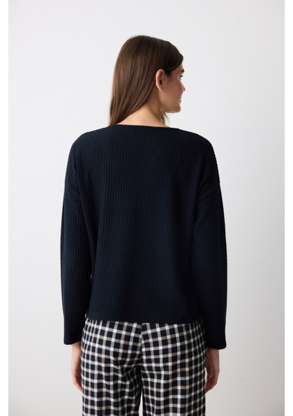 Alia Dark Siyah Sweatshirt Pijama Üstü
