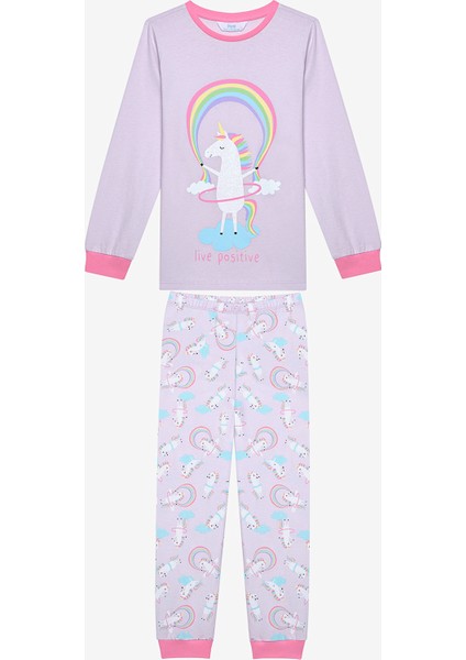 Kız Çocuk Playful Unicorn 2li Çok Renkli Pijama Takımı