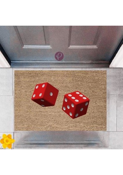 Kapı Önü Paspası Dekoratif Dijital Baskı Zar P 2404