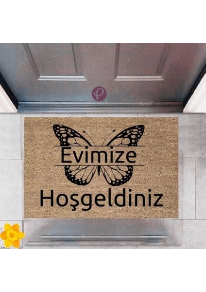 Kapı Önü Paspası Dekoratif Dijital Baskı Evimize Hoşgeldiniz P 2373