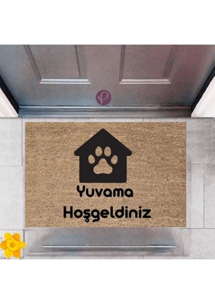 Kapı Önü Paspası Dekoratif Dijital Baskı Yuvama Hoşgeldiniz P 2423