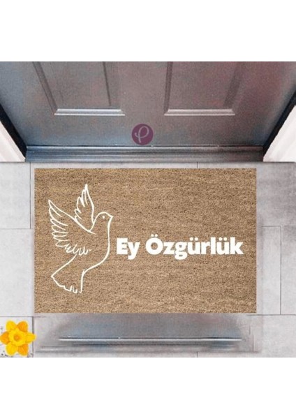 Kapı Önü Paspası Dekoratif Dijital Baskı Ey Özgürlük P 2411