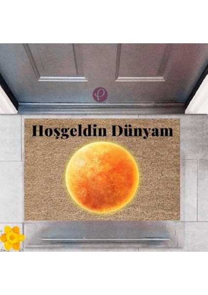 Kapı Önü Paspası Dekoratif Dijital Baskı Dünya P 2436