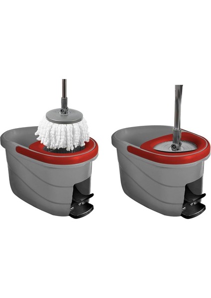 21 Litre Pedallı Mop Temizlik Seti Döner Mop Seti