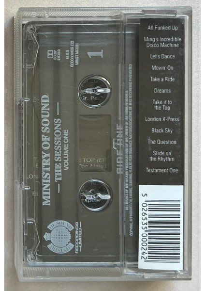 Tony Humphries Ministry Of Sound (The Sessions Volume One) Kaset (Orjnal Dönem Baskı Kaset)