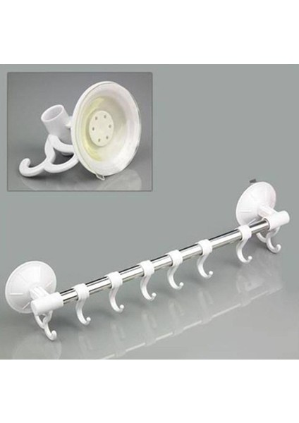 8 Kancalı Vantuzlu Askı, Banyo ve Mutfak Için Çok Amaçlı Depolama Çözümü