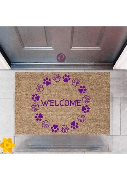Kapı Önü Paspası Dekoratif Dijital Baskı Welcome P 2471