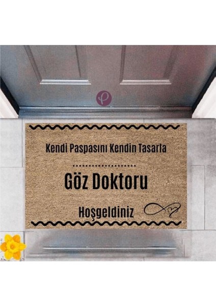 Kapı Önü Paspası Dekoratif Dijital Baskı Göz Doktoru P 2518