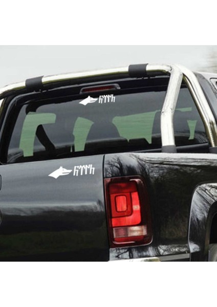 Göktürkçe Türk Yazılı Kurt Transfer Sticker Etiket 17*5 cm fırsatları