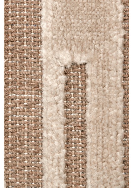 7/24 Iskandinav Greata Bej 80X300 cm Salon Mutfak Halısı Yolluk Kilim