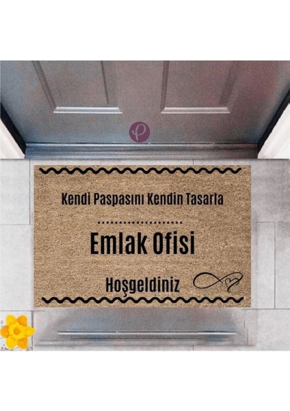 Kapı Önü Paspası Dekoratif Dijital Baskı Emlak Ofisi P 2548
