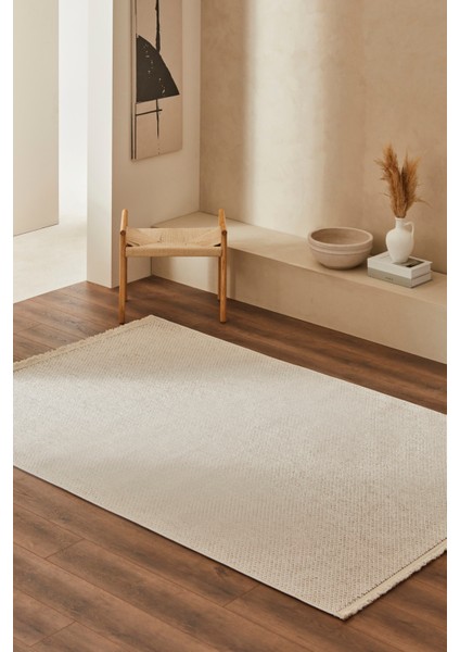 7/24 Iskandinav Premium Linda Beyaz V2 160X230 cm Salon Mutfak Halısı Yolluk Kilim