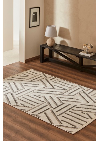 7/24 Iskandinav Elegance Napoli Gri 120X180 cm Salon Mutfak Halısı Yolluk Kilim