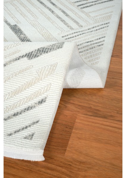 7/24 Elegante Lumina Grey 120X180 cm Salon Mutfak Halısı Yolluk Kilim