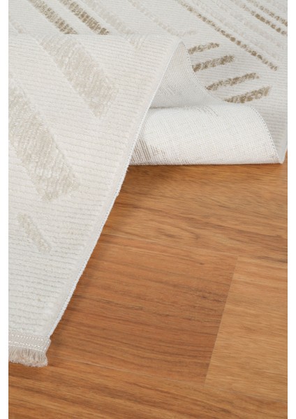 7/24 Elegante Lumina Bej 120X180 cm Salon Mutfak Halısı Yolluk Kilim