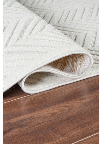 7/24 Sierra Almeria Krem 100X300 cm Salon Mutfak Halısı Yolluk Kilim