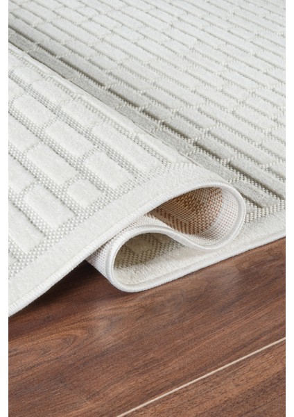 7/24 Sierra Leon Krem 100X300 cm Salon Mutfak Halısı Yolluk Kilim