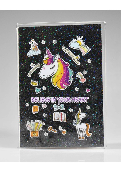 Unıcorn Siyah Simli Defter