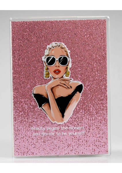 Beauty Pembe Simli Defter