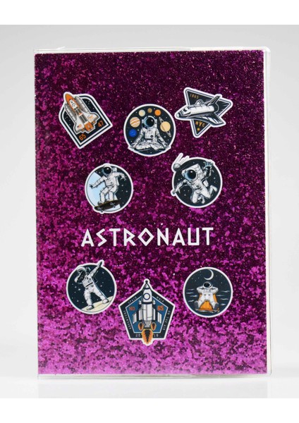 Astronot Unıcorn Mor Simli Defter