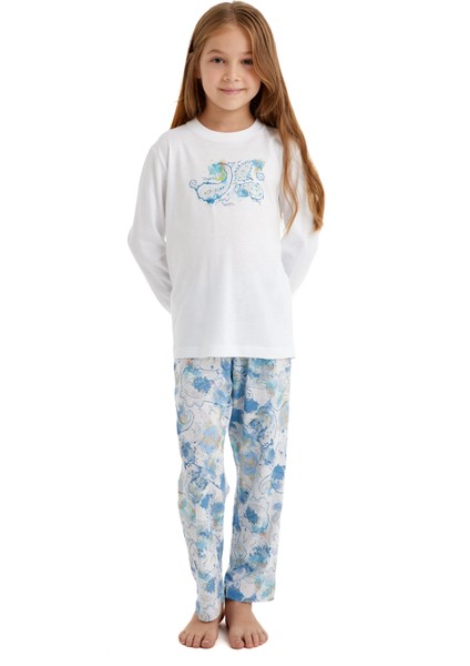 Kız Çocuk Pijama Takımı 51636 - Beyaz