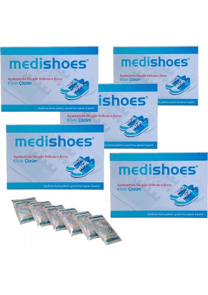 Ayakkabı Koku Giderici Granül Toz Içeren 6 Paket x 5 Adet