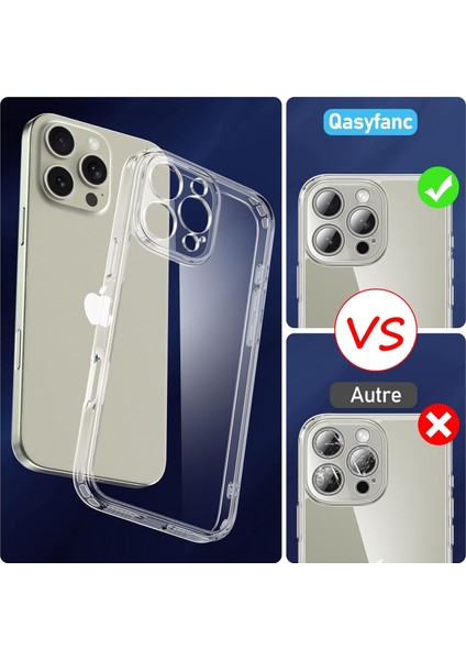 iPhone 16 Pro Uyumlu Kılıf +9h Cam 3D Kamera Korumalı Renksiz Sararmaz Ultra Koruma Şeffaf Kapak