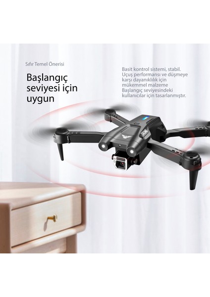 S76 Drone Fırçasız Motor 2 Batarya ile 30 Dakika Uçuş Süresi Hd 720P Çift Kameralı Taşıma Çantalı