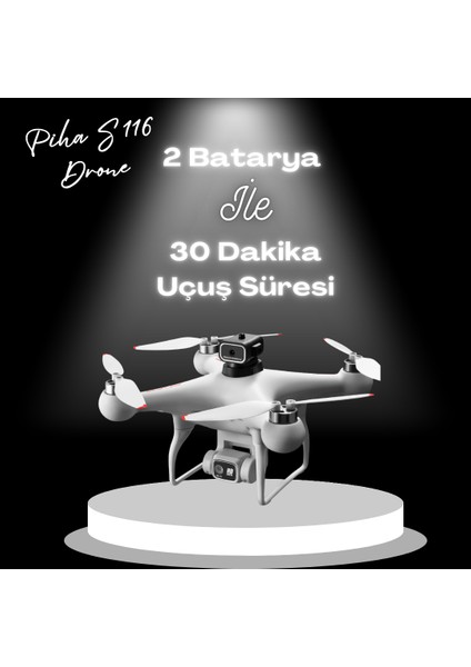 S116 Max Drone Fırçasız Motor 2 Batarya ile 30 Dakika Uçuş 1080P Hd Çift Kamera Engelden Kaçınma Modu