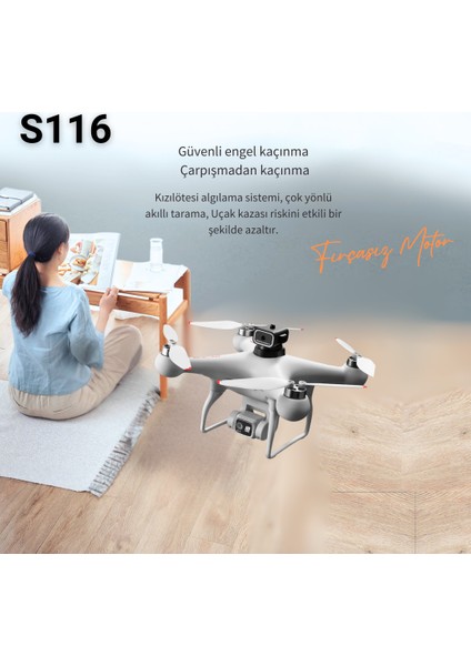 S116 Max Drone Fırçasız Motor 2 Batarya ile 30 Dakika Uçuş 1080P Hd Çift Kamera Engelden Kaçınma Modu