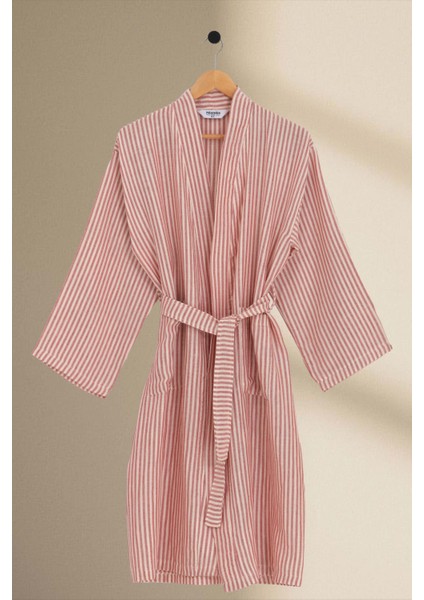 Moods Çizgili Müslin Kimono Sabahlık