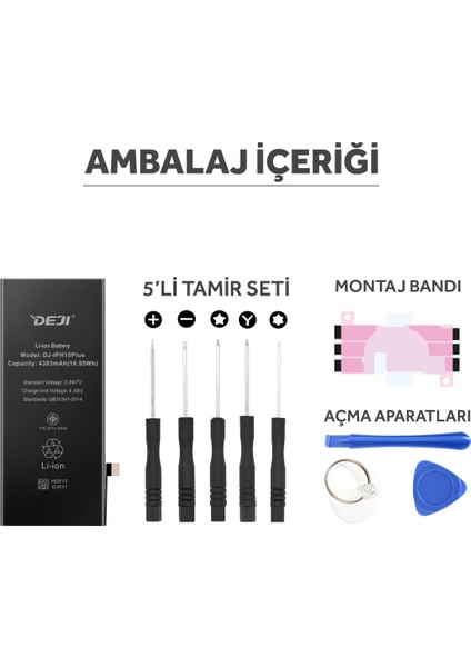 iPhone 15 Plus Mucize Batarya Deji - Orijinal Mah Kapasite