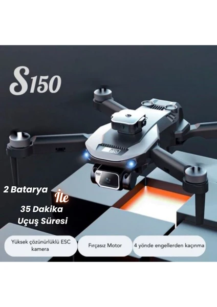 S150 Drone Fırçasız Motor 2batarya ile 35DAKIKA Uçuş Süresi 1080P Hd Hareketli Kamera Engelden Kaçınma Modu