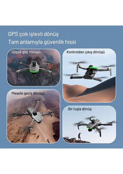 S155 Drone 3 Axis Gimbal 2 Batarya Ile 60 Dakika Uçuş Süresi Beni Takip Et Modu 4K Hd Kamera ve Lazerli Engelden Kaçınma Modu