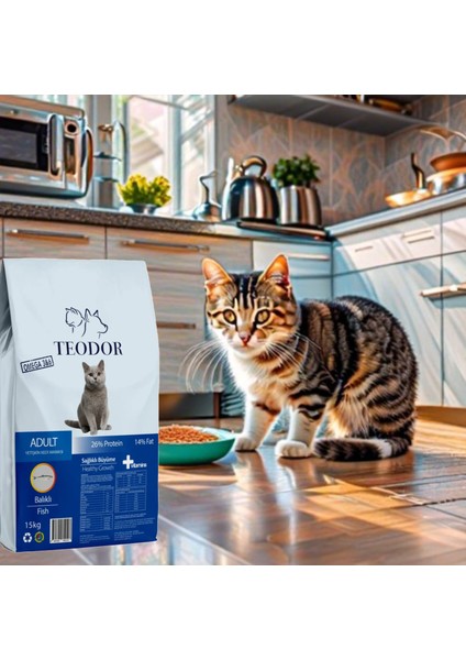 Balıklı %26 Protein Yetişkin Kedi Maması 15kg