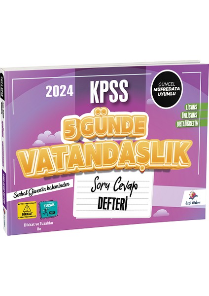 2024 KPSS 5 Günde Vatandaşlık Soru Cevap Defteri