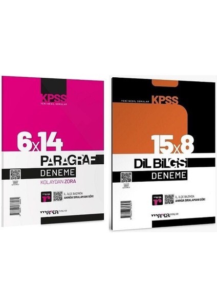 KPSS Paragraf + Dil Bilgisi Kolaydan Zora Deneme 2'li Set