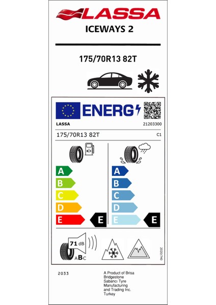 175/70 R13 82T Iceways 2 Oto Kış Lastiği ( Üretim Yılı: 2024 )