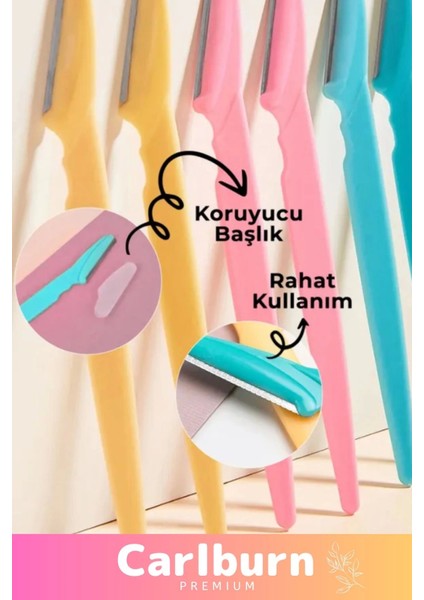 Premium Ergonomik Tahriş Etmez Tüy Yüz Epilasyon Aleti Bıyık Alma 3'Lü Set Kaş Ve Yüz Usturası indirimleri