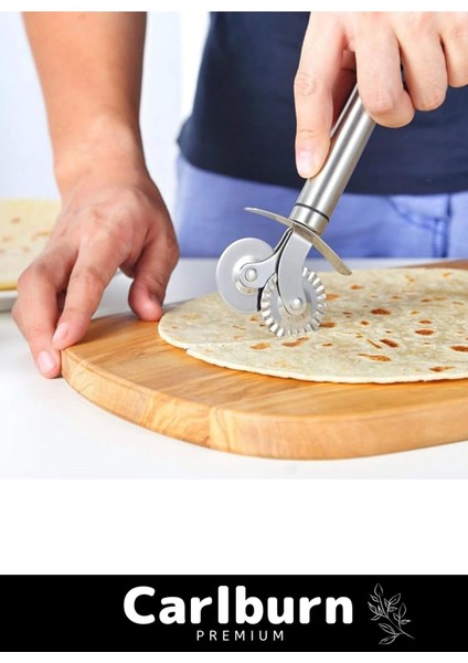 Premium Paslanmaz Çelik Dayanıklı Duvara Asılabilir Süper Keskin Çift Başlıklı Pizza Hamur Bıçağı fırsatları