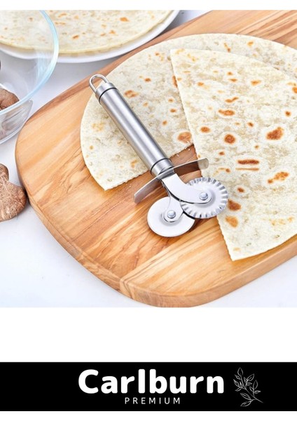 Premium Paslanmaz Çelik Dayanıklı Duvara Asılabilir Süper Keskin Çift Başlıklı Pizza Hamur Bıçağı indirimleri