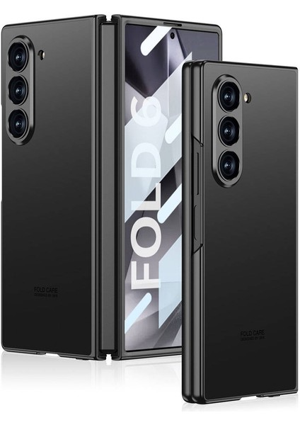 Samsung Galaxy Z Fold6 Kılıf Titanyum Metal Tasarımlı Kıpta Caz Kapak