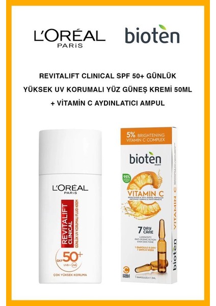 Loreal C Vitamin Güneş Kremi Bioten Leke Karşıtı Bakım Ampulü Güneş Seti